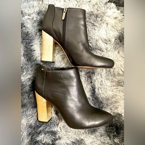 Circus by Sam Edelman, black leather with gold heels 6.5